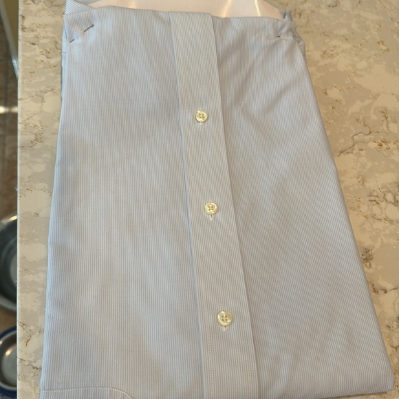 NWT JOS. A. BANK Traveler’s No wrinkle Mens Tailored Fit Dress Shirt Blue stripe - Picture 4 of 5